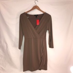 Forever 21 - Taupe v neck dress - Size Large